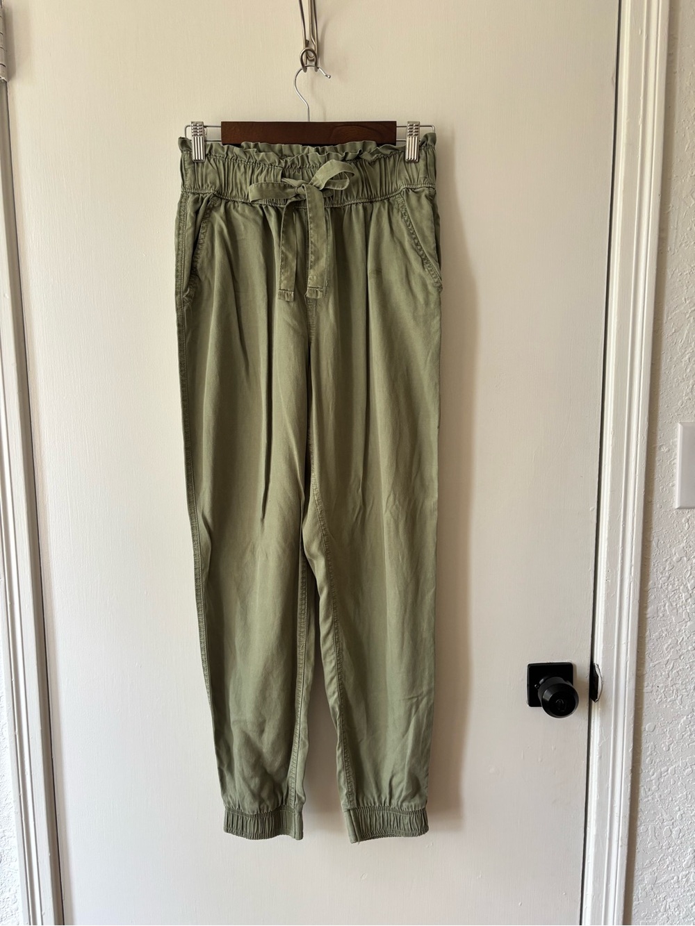 SO Olive Green Paperbag Waist Joggers